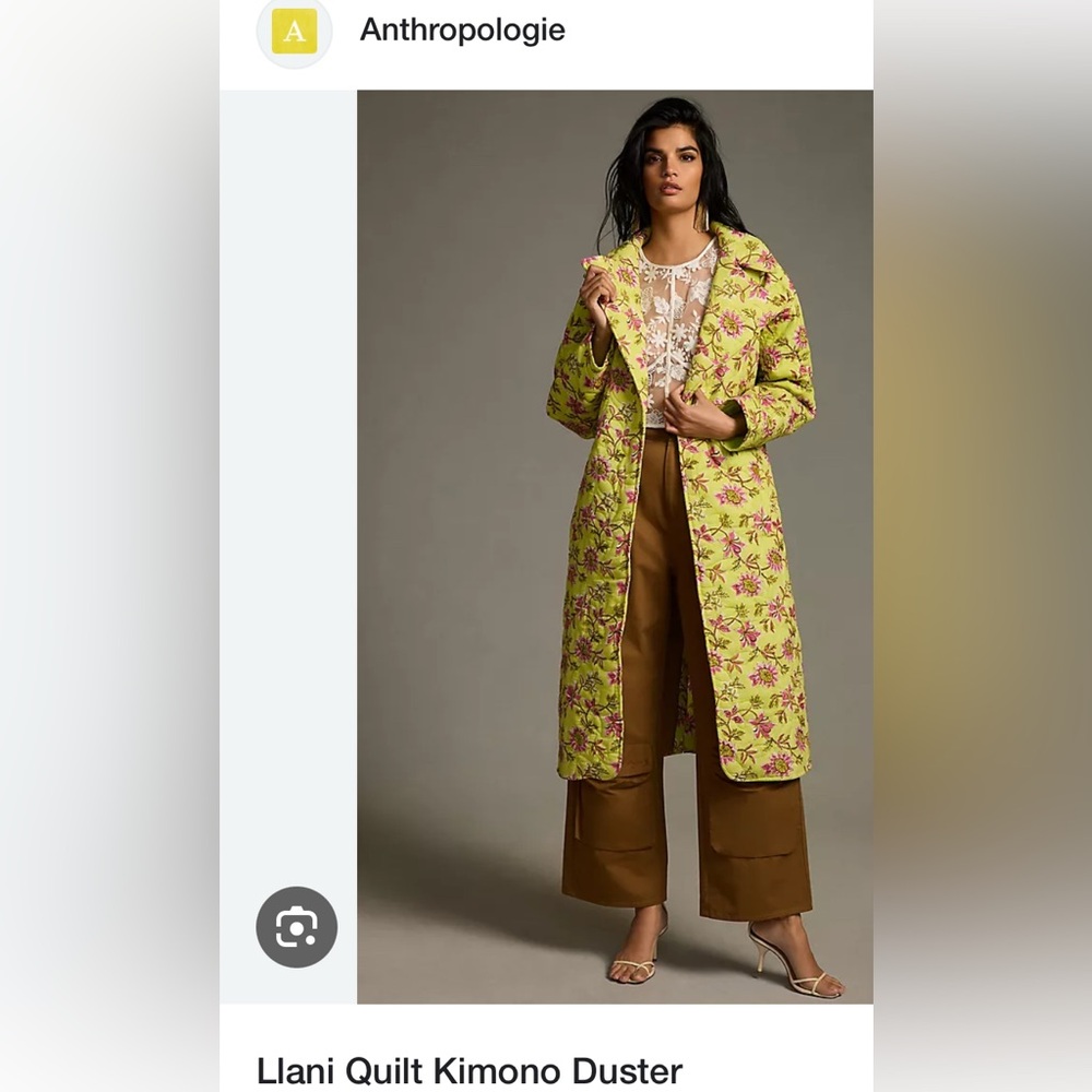 Anthropologie Llani Quilt Kimono Duster - Cotton Fabric - Size ALL runs large